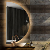 Espejo LED Media Luna | Control por interruptor de pared | Luz blanca cálida - Reyze Seria Ambient Model 1 - Lado Izquierdo